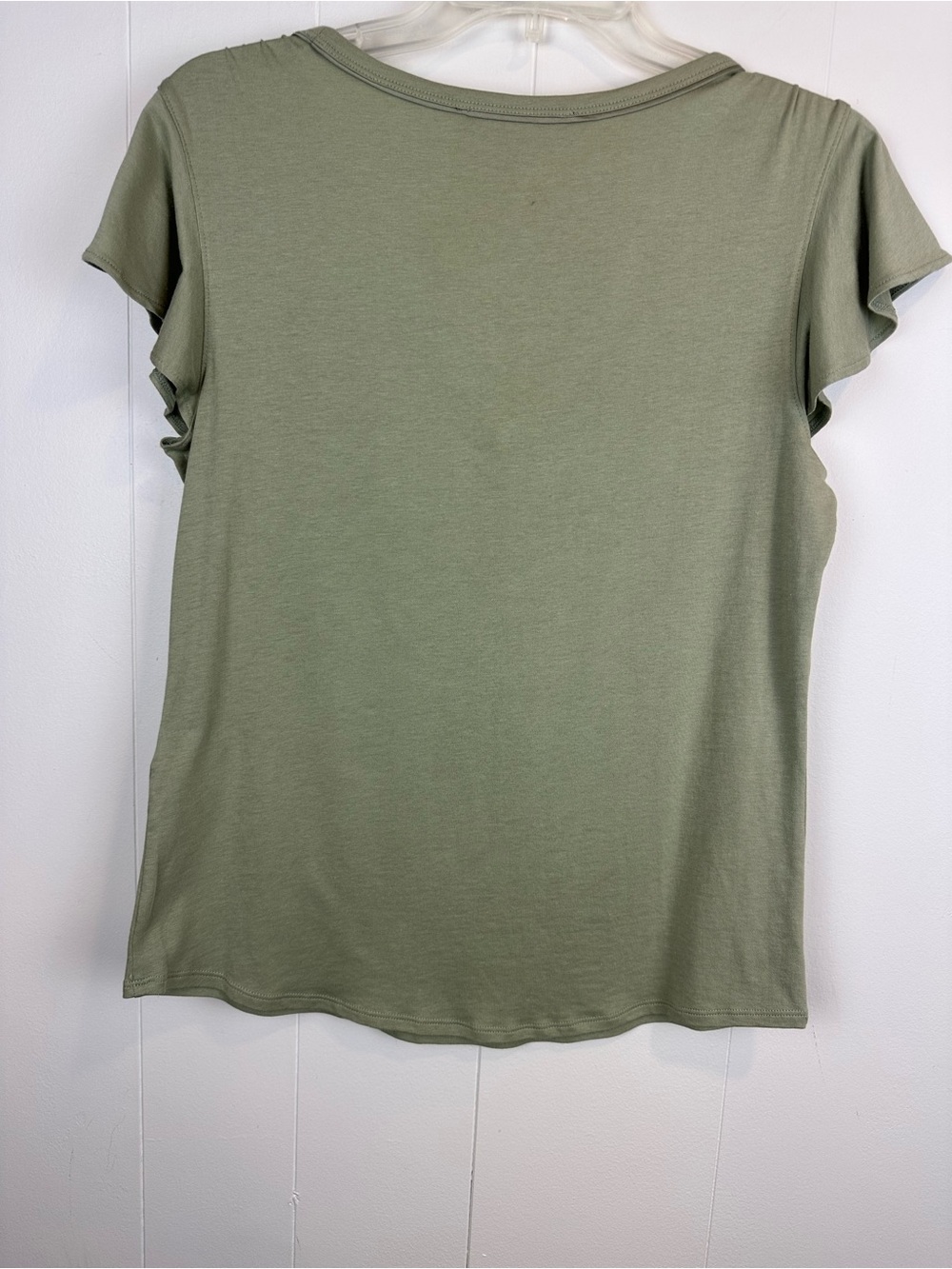 NWT White House Black Market Sage Flutter Sleeve V Neck Top S - Picture 5 of 6